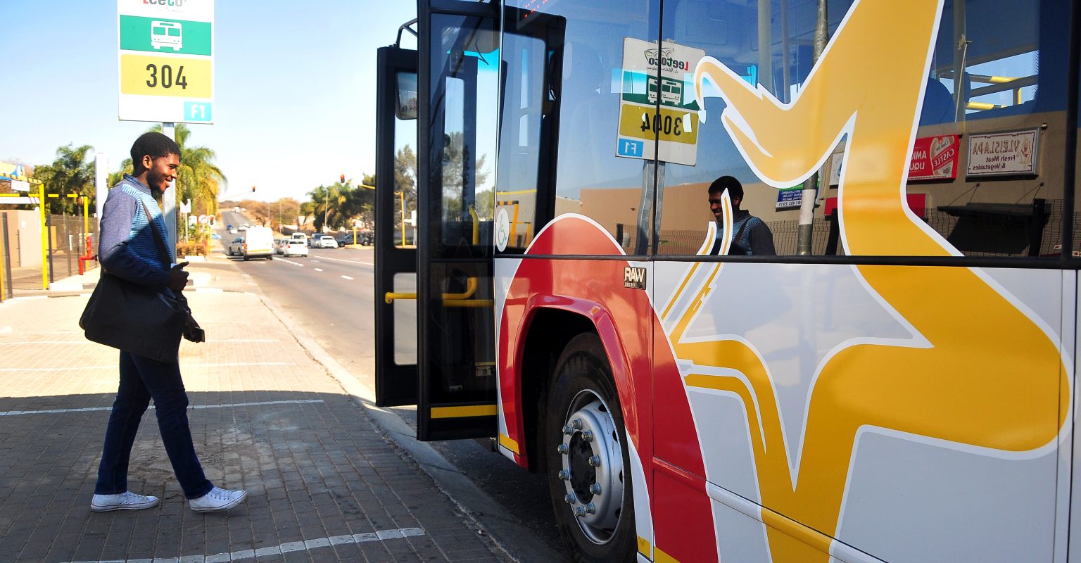 Man entering bus